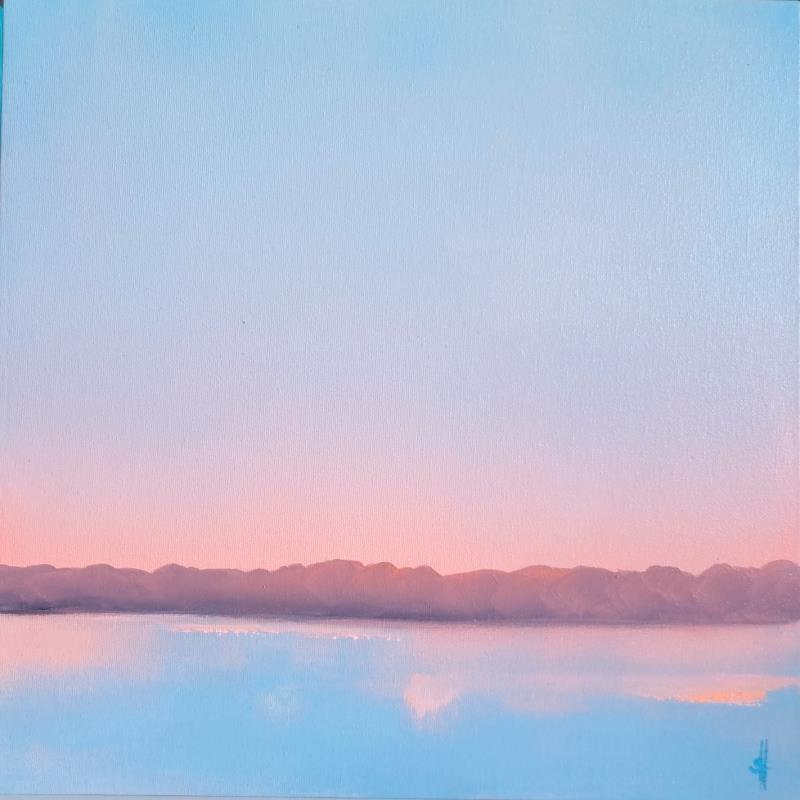 Painting MORNING AT THE LAKE by Herz Svenja | Painting Impressionism Acrylic Landscapes, Nature