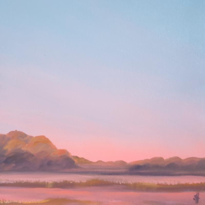 Painting SUNRISE OVER WILD LANDSCAPE by Herz Svenja | Painting Impressionism Acrylic Landscapes, Nature