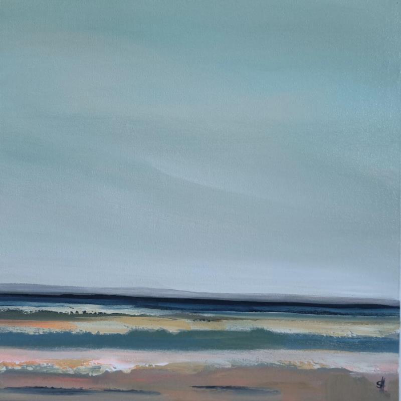 Painting DAY AT THE BEACH by Herz Svenja | Painting Abstract Acrylic Landscapes, Marine, Nature
