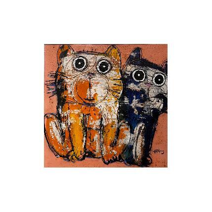 Painting Mon ombre et moi ! by Maury Hervé | Painting Raw art Acrylic, Ink, Pigments, Sand Animals, Pop icons