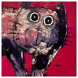 Peinture Houpla !!! par Maury Hervé | Tableau Art Singulier Acrylique, Encre, Pigments, Sable Animaux