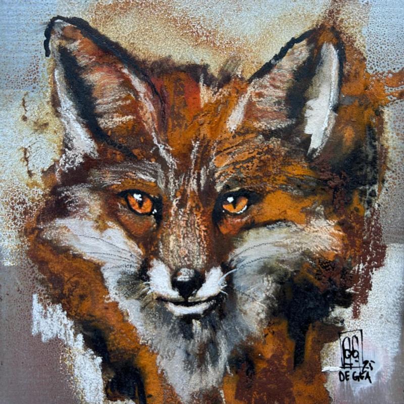 Painting Renard by De Géa Olivier  | Painting Figurative Acrylic, Charcoal, Ink, Metal Animals, Pop icons