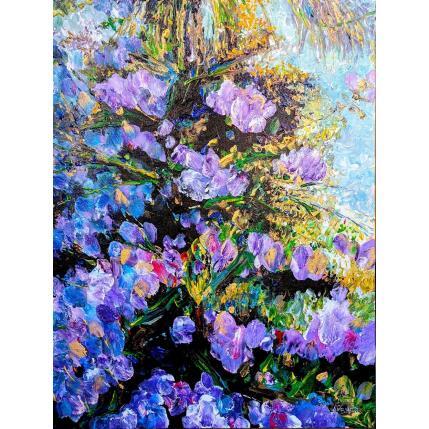 Painting Fleur de rhodo et palmier by Amblard Florence | Painting