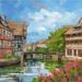 Painting La Petite France à Strasbourg by Elisabeth Bazin | Painting Figurative Urban Acrylic