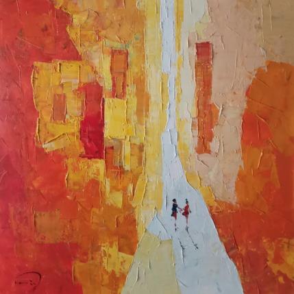 Painting El color carabassa  by Tomàs | Painting Abstract Oil Life style, Society, Urban