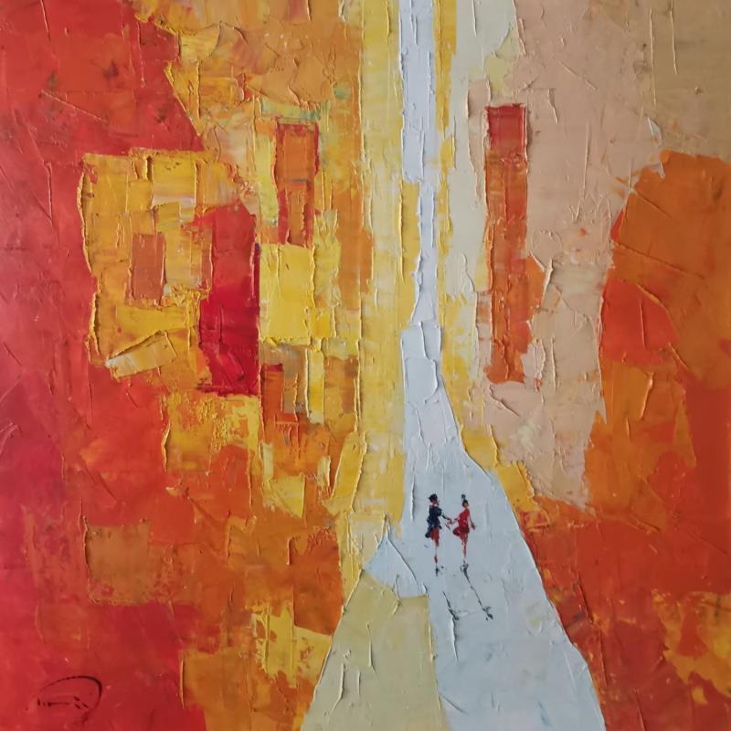 Painting El color carabassa  by Tomàs | Painting Abstract Oil Life style, Society, Urban