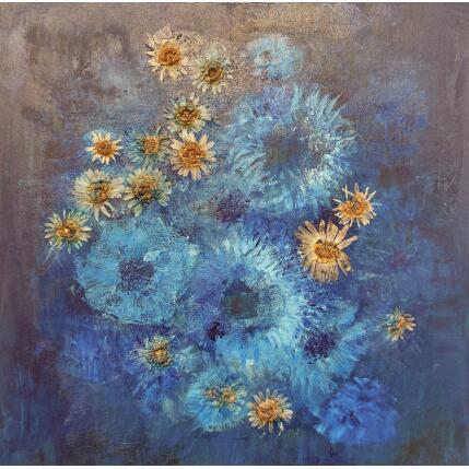 Painting Fleurs sous marine by Rocco Sophie | Painting Raw art Acrylic, Gluing, Sand
