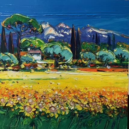 Painting Paysage d'Arles by Corbière Liisa | Painting Figurative Oil Landscapes
