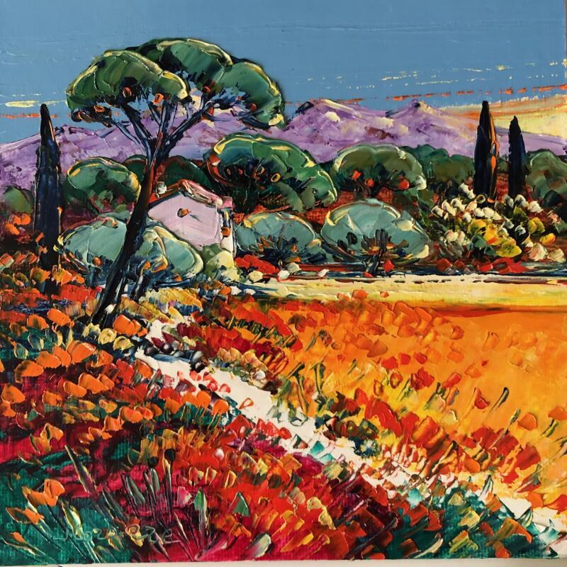 Painting Provence en été by Corbière Liisa | Painting Figurative Oil Landscapes