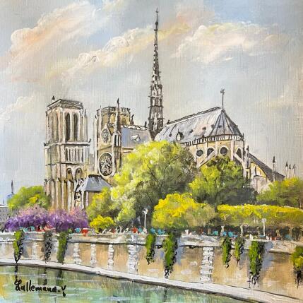 Painting Notre Dame de Paris au printemps  by Lallemand Yves | Painting