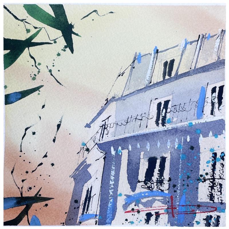 Painting À la recherche du temps parisien by Bailly Kévin  | Painting Figurative Urban Architecture Watercolor Ink