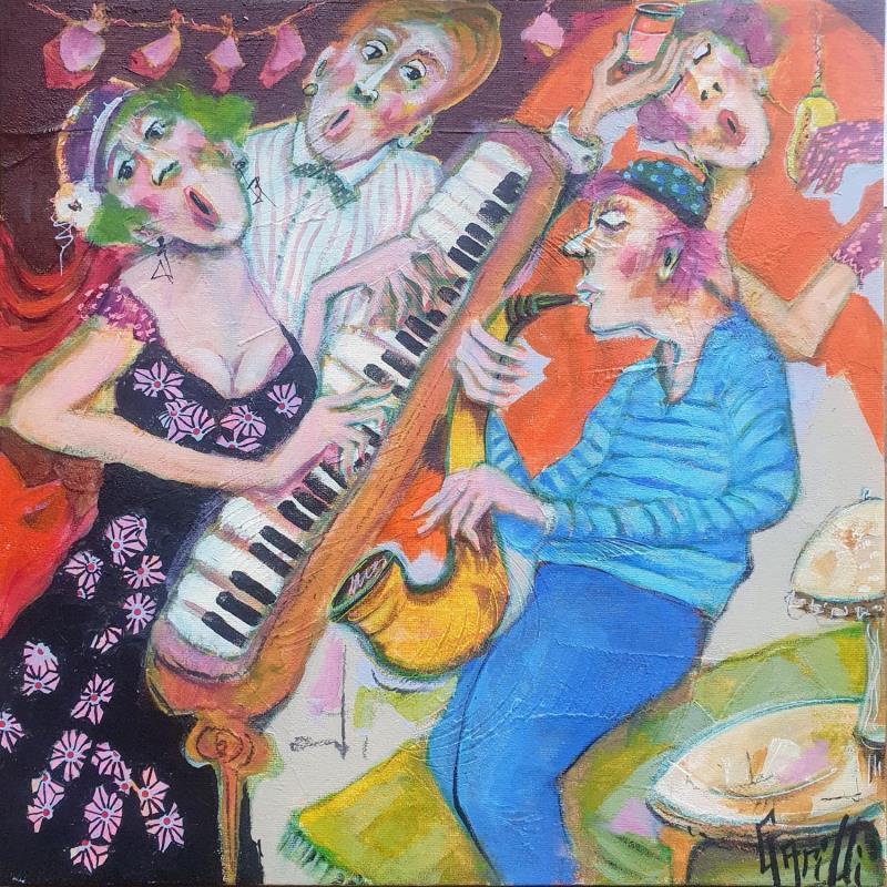 Painting Le swing de l'amitié  by Garilli Nicole | Painting Figurative Acrylic Life style