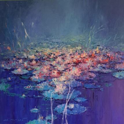 Painting Blue  Silence by Petras Ivica | Painting Impressionism Oil Landscapes