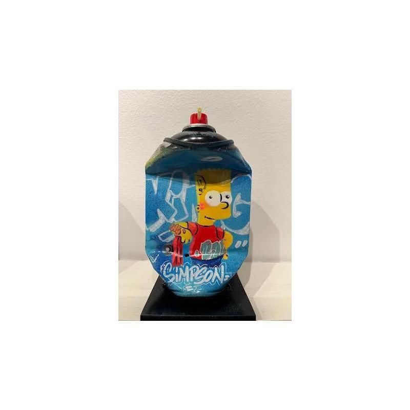Sculpture Skate Bart  par Kedarone | Sculpture Pop-art Acrylique, Graffiti Icones Pop