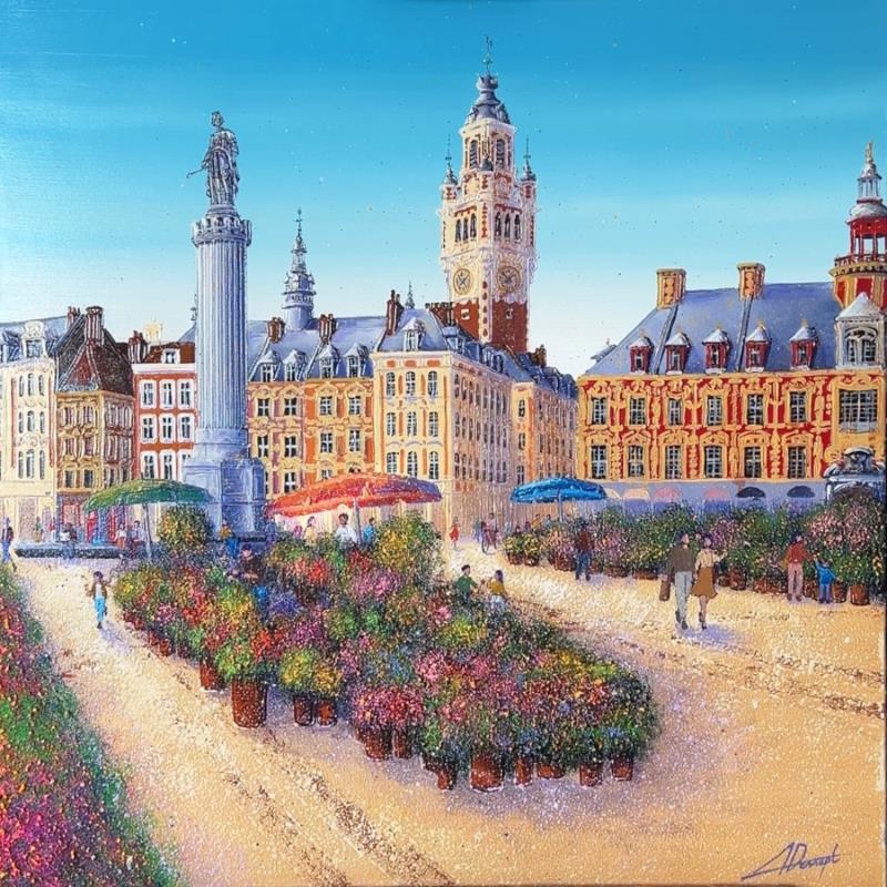 Painting Lille Fleurit by Dessapt Alan | Painting Figurative Acrylic, Oil Urban