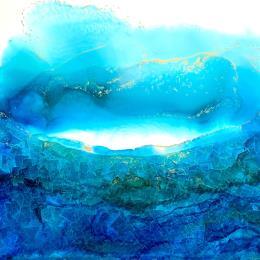 Painting Poesie marine 2173 by Depaire Silvia | Painting Abstract Acrylic Landscapes, Marine