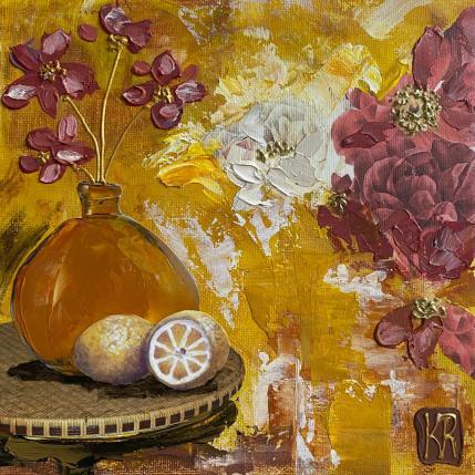 Painting Un zeste de plaisir  by Romanelli Karine | Painting Figurative Acrylic, Gluing Pop icons, Still-life