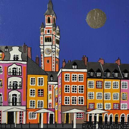 Painting Grand place  by Lovisa | Painting Pop-art Acrylic, Gluing, Paper, Silver leaf, Upcycling Urban