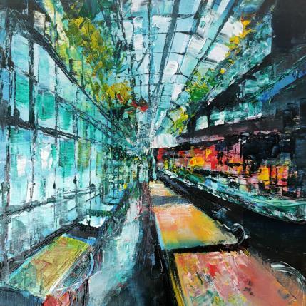 Painting Le bar dans la verrière by Levesque Emmanuelle | Painting  Oil