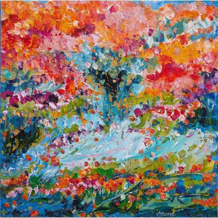 Peinture Printemps au jardin d'Eden par Amblard Florence | Tableau Impressionnisme Acrylique Nature