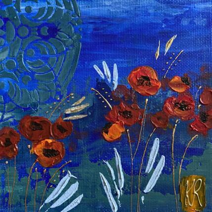 Painting Fleurs des champs by Romanelli Karine | Painting Figurative Acrylic, Gluing Life style, Nature, Still-life