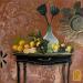 Painting Jolie ambiance  by Romanelli Karine | Painting Figurative Still-life Acrylic Gluing Posca Pastel Gold leaf Paper