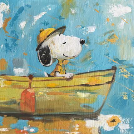 Painting Snoopy Boat by Caizergues Noël  | Painting Pop-art Acrylic Pop icons