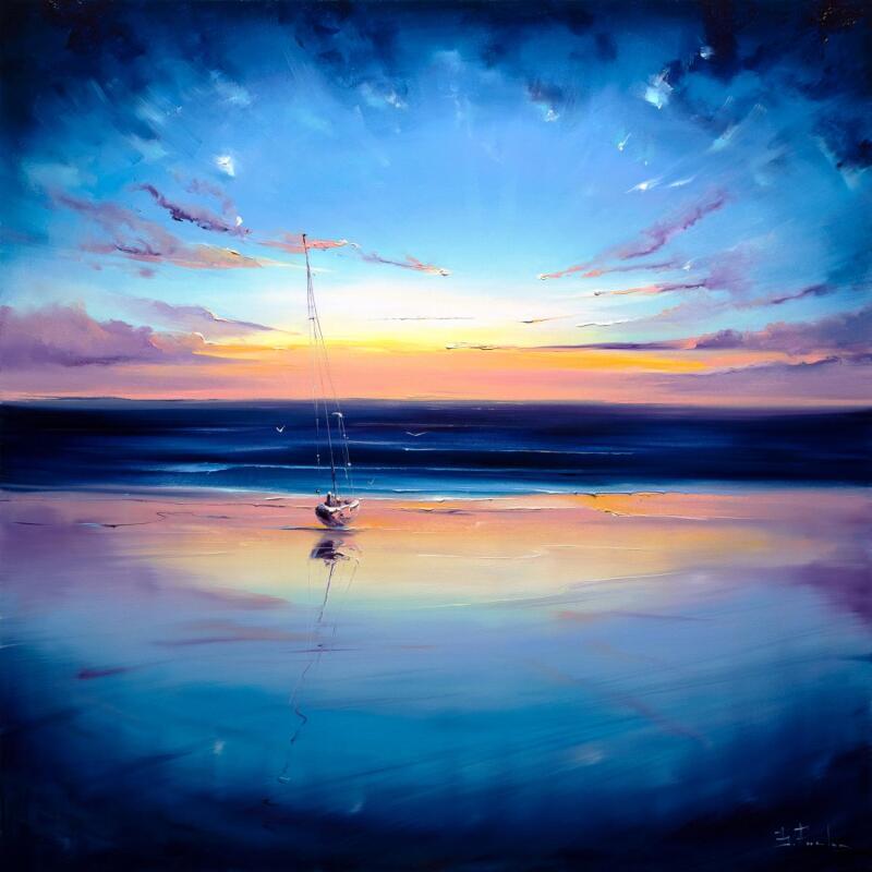 Painting A New Horizon by Bozhena Fuchs | Painting Realism Oil Landscapes, Nature