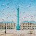 Painting Place Vendome by Dessapt Elika | Painting Impressionism Acrylic Sand