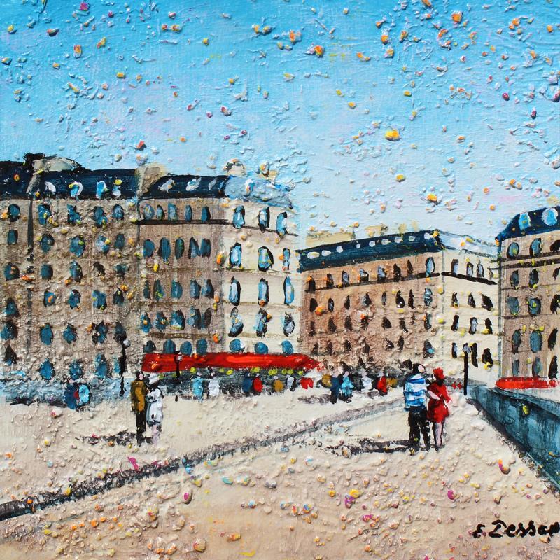 Painting L'île saint-louis by Dessapt Elika | Painting Impressionism Acrylic, Sand