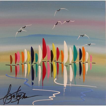 Gemälde fin de journée en mer von Fonteyne David | Gemälde Figurativ Acryl Pop-Ikonen