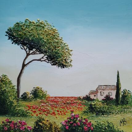 Painting Loin du village by Blandin Magali | Painting Figurative Oil Landscapes, Pop icons