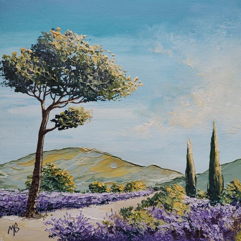 Painting Le chemin des lavandes by Blandin Magali | Painting Figurative Oil Landscapes, Pop icons
