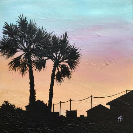 Peinture Sur le chemin de la plage par Blandin Magali | Tableau Figuratif Huile Paysages