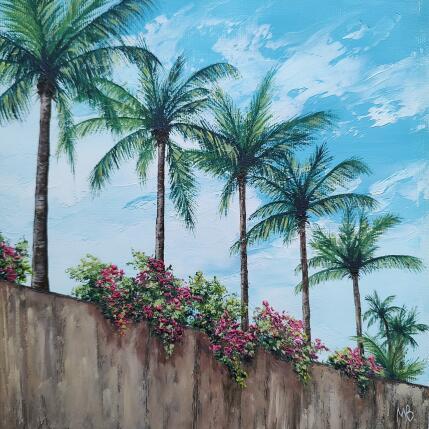 Painting Sous les palmiers by Blandin Magali | Painting Figurative Oil Landscapes