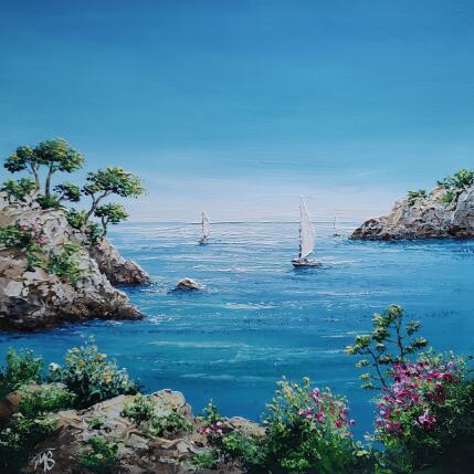 Painting Contempler et profiter by Blandin Magali | Painting Figurative Oil Landscapes