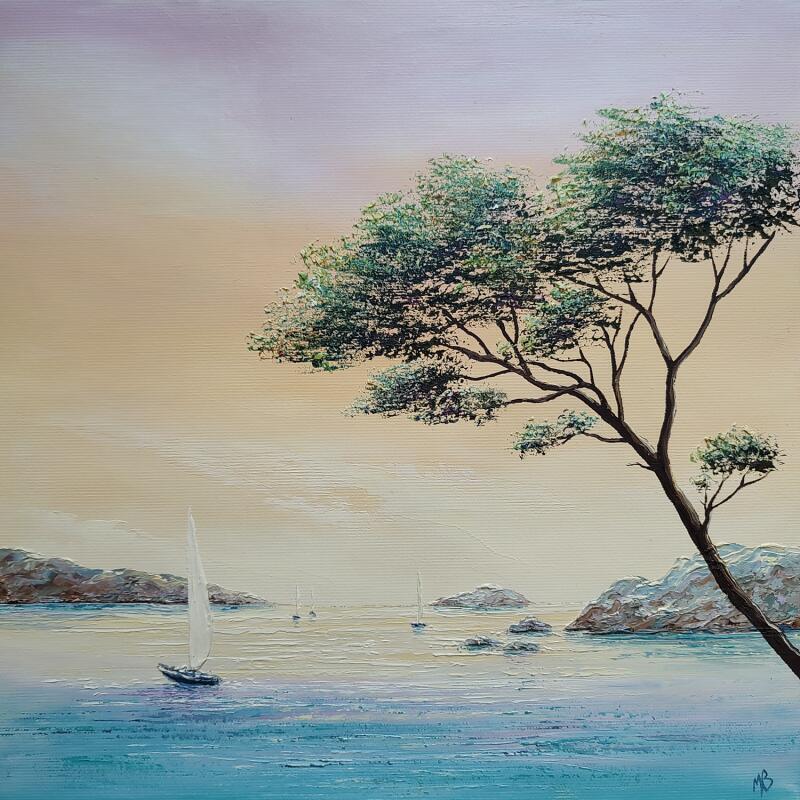 Painting Sous les pins by Blandin Magali | Painting Figurative Landscapes Oil