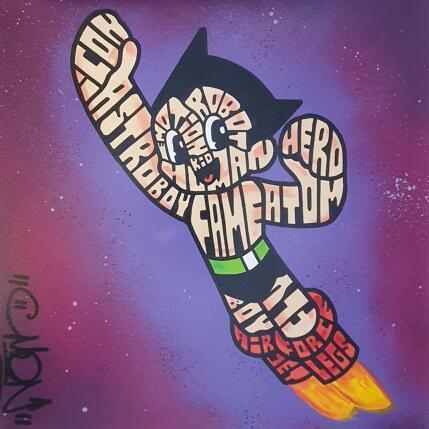 Painting Astroboy purple galaxy by Cmon | Painting Pop-art Pop icons