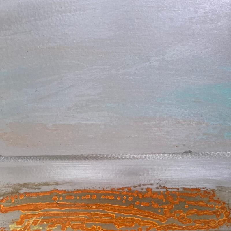 Painting Mer calme au Lido 2 by Mahieu Bertrand | Painting Figurative Metal Landscapes