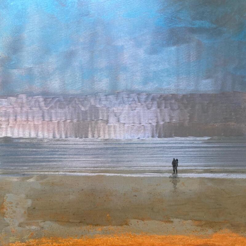 Painting Couple vers Marseillan by Mahieu Bertrand | Painting Figurative Metal Landscapes