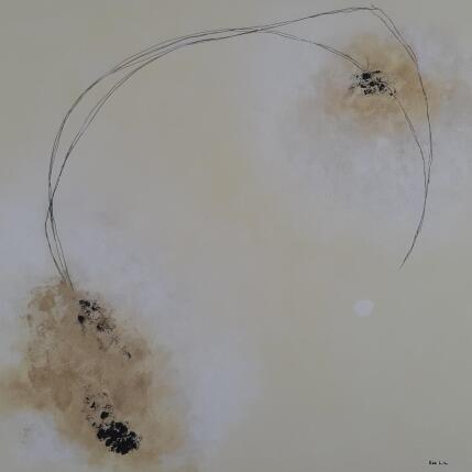 Painting abstract white F 17 by Wilms Hilde | Painting Abstract Acrylic, Ink, Sand