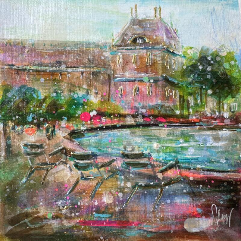 Painting Tuileries by Solveiga | Painting Figurative Acrylic Pop icons, Urban