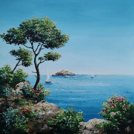 Painting Seulement le bruit des vagues by Blandin Magali | Painting Figurative Oil Landscapes