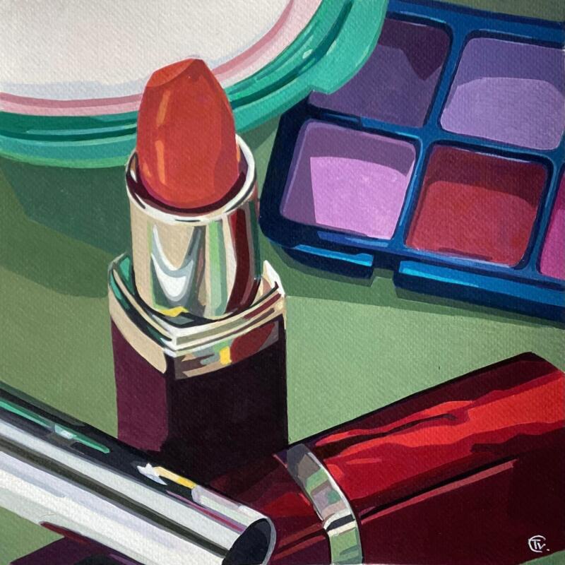 Painting Je suis prête ! by Colin Véronique | Painting Figurative Acrylic Life style, Mode, Still-life