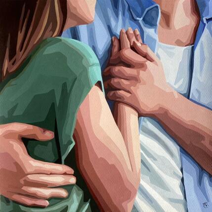 Painting Je suis là ! by Colin Véronique | Painting Figurative Acrylic Life style, Portrait, Society