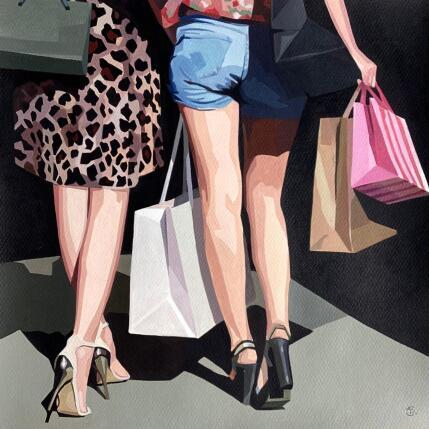 Painting En revenant de chez Brigitte … by Colin Véronique | Painting Figurative Acrylic Life style, Portrait, Urban