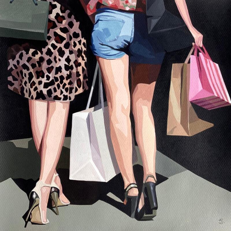 Painting En revenant de chez Brigitte … by Colin Véronique | Painting Figurative Acrylic Life style, Portrait, Urban