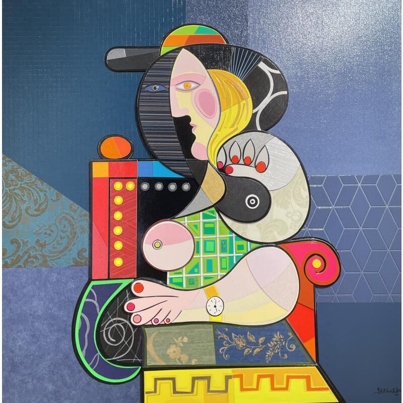 Painting Femme assise avec Bracelet et Montre by Hernandez Abelardo | Painting Subject matter Gluing, Upcycling Pop icons