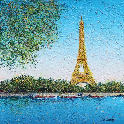 Painting Sous le ciel de Paris  by Dessapt Elika | Painting Impressionism Acrylic, Sand