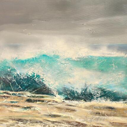 Painting Vague à l'âme! by Ortis-Bommarito Nicole | Painting Figurative Acrylic Marine